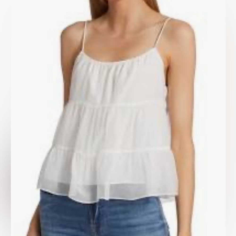White Tiered Spaghetti Strap Top